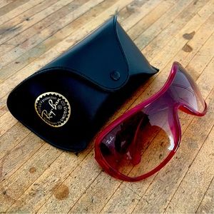 Red wraparound Ray-Ban sunglasses with case RB4099 Rare!